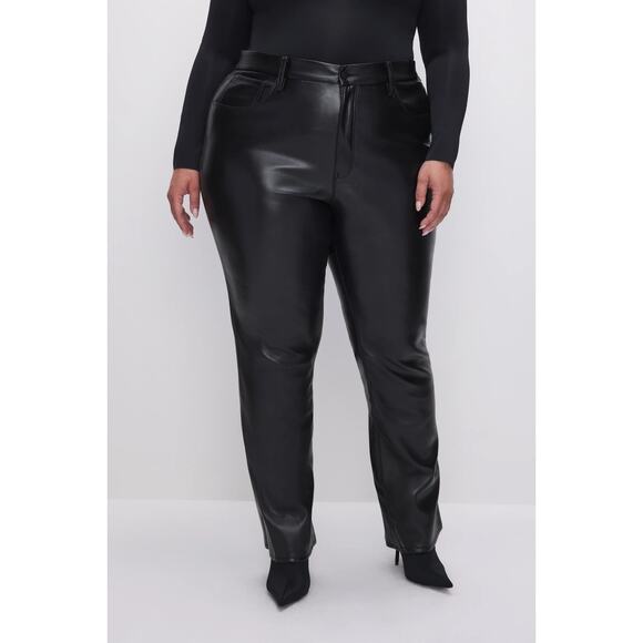 Good American GOOD ICON FAUX LEATHER PANTS size 20 - Picture 3 of 11